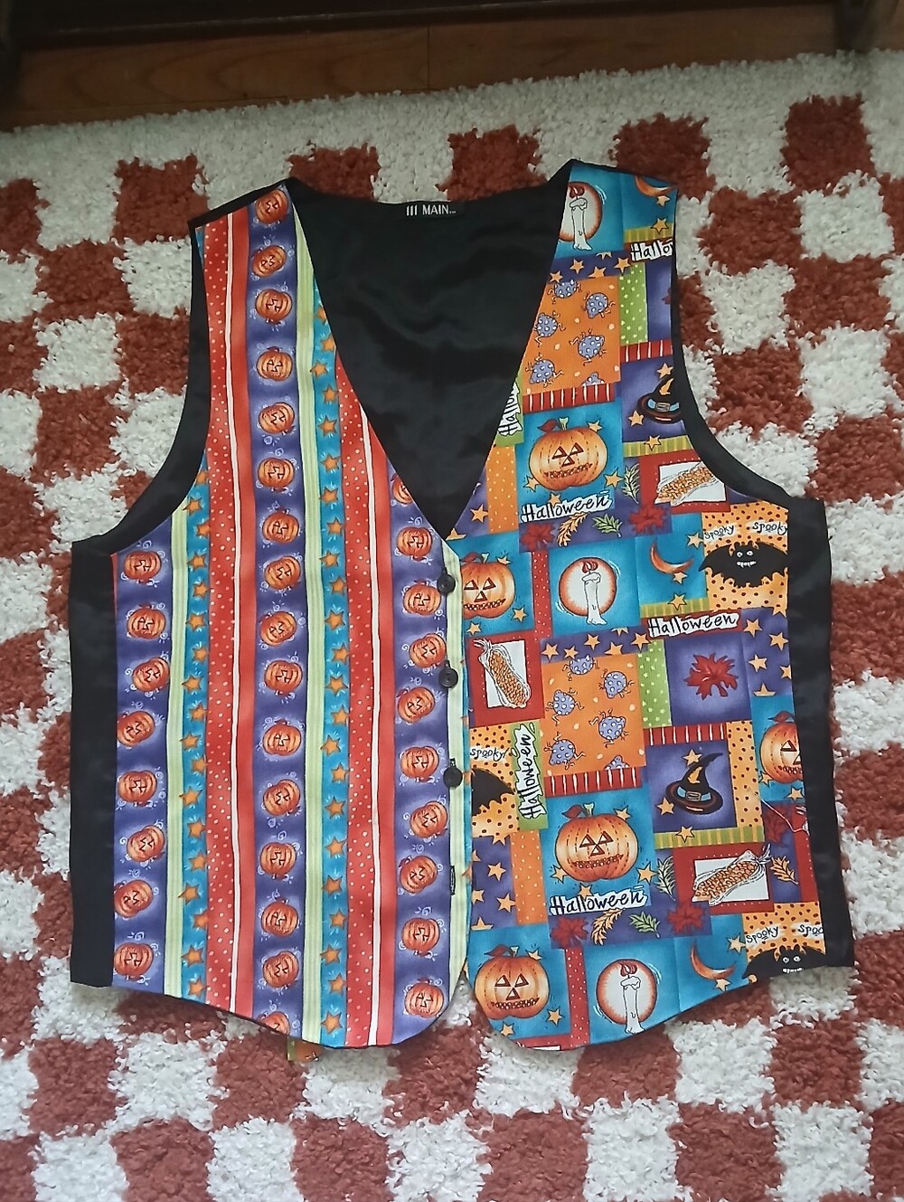 Vintage 90s Halloween Patchwork Vest